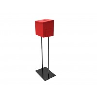 FixtureDisplays® Red Metal Ballot Box Donation Box Suggestion Box With Black Stand 11064+10918-RED